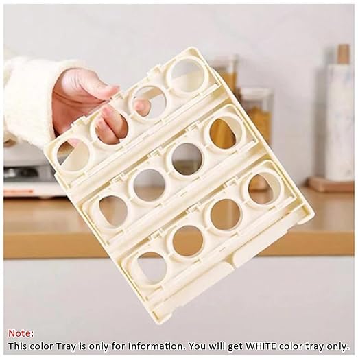 NETZILLA NAVA PAVA Plastic 3 Layer Foldable Egg Storage Box Refrigerator Side Door Storage Folding 3 Layer Egg Storage Box 24 Grid Egg Storage Tray 1 Pcs - Image 4