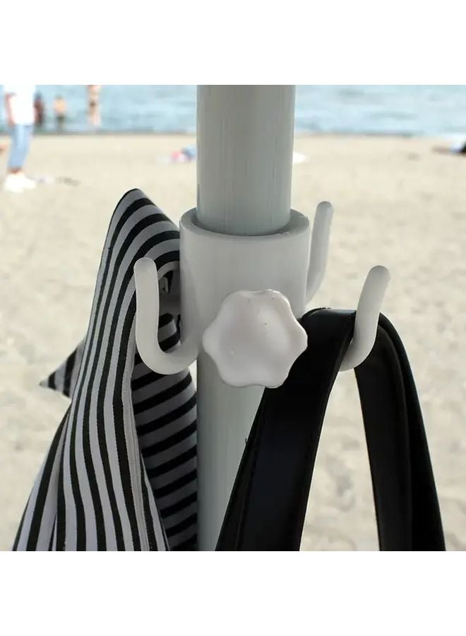 Blue White 2pcs Beach Umbrella Hook Adjustable 4 Claw Hanger for Towels Bags Hats Fits 0 75 to 1 26 Inch Poles - Image 2