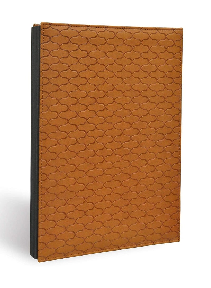 FIS Signature Book, Italian PU Material Cover, 18 Sheets with Gift Box, Brown Color, 240 x 340 mm - FSCL18BRD1 - Image 1