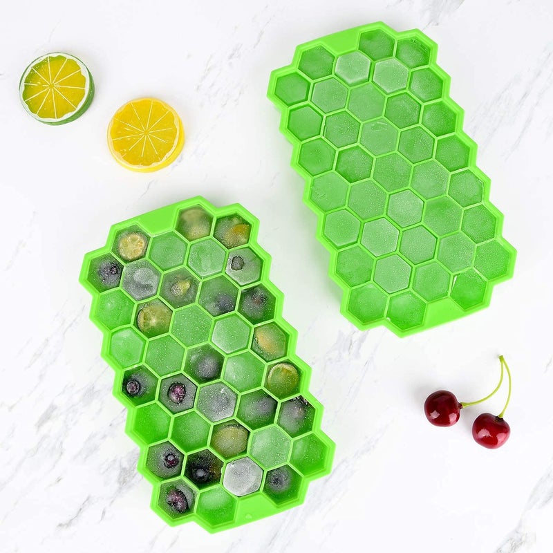 AIMERS Ice Cube Trays AIMERS Silicone Ice Tray with Removable Lid Easy Release Flexible Ice Cube Molds 37 Cubes per Tray for Cocktail Whiskey Baby Food Multicolor Ice Tray with Plastic Lid - Image 5