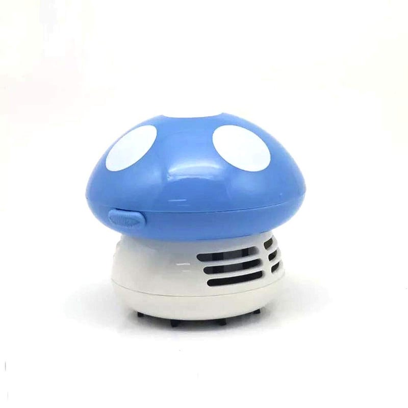 Aliotech Mini Cute Table Dust Vacuum Cleaner Mushroom Shaped Portable Corner Desk Vacuum Cleaner Mini Cute Vacuum Cleaner Dust SweeperBlue