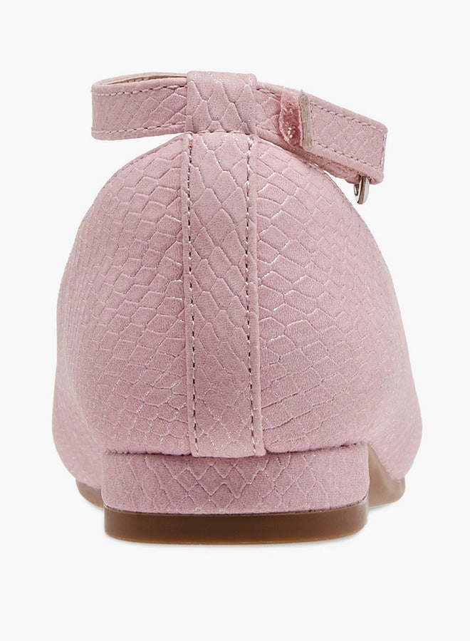 جونيورز حذاء باليرينا بناتي مزين بفراشة مع شريط لاصق - Image 5