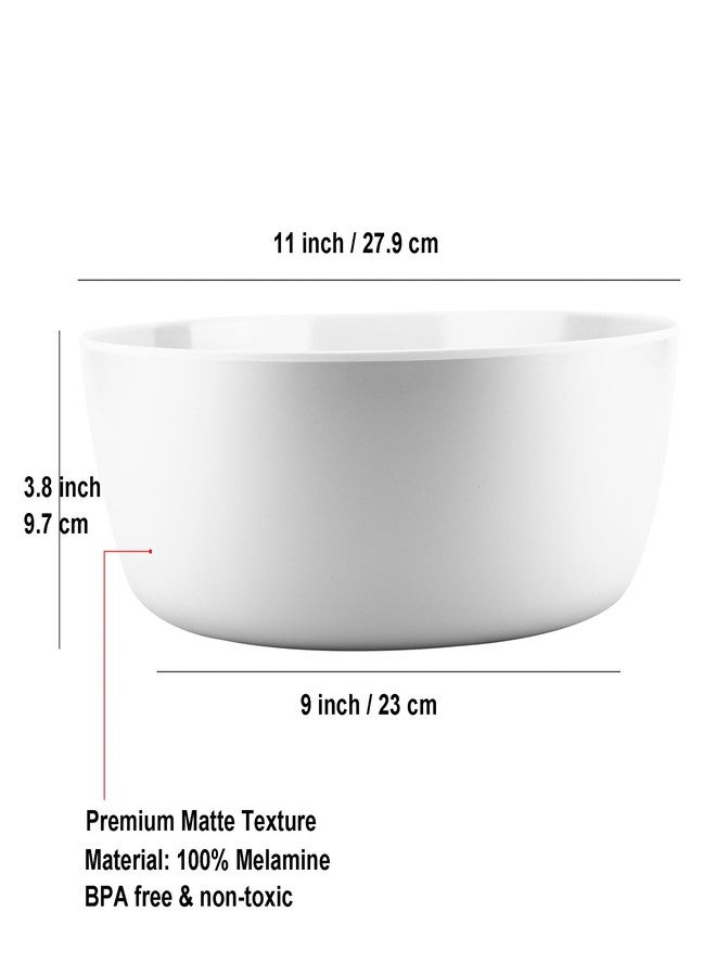 KOXIN-KARLU 11-inch Melamine Mixing and Serving Bowls, set of 2 White - Image 2