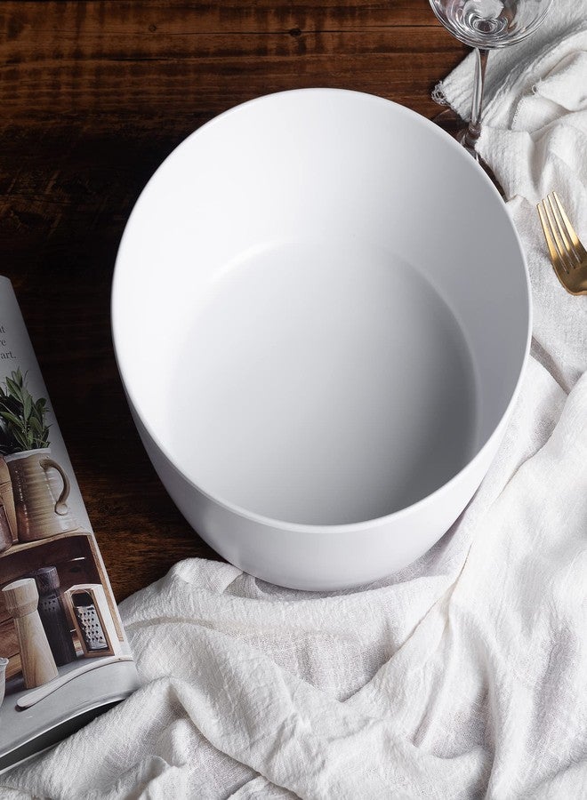 KOXIN-KARLU 11-inch Melamine Mixing and Serving Bowls, set of 2 White - Image 3