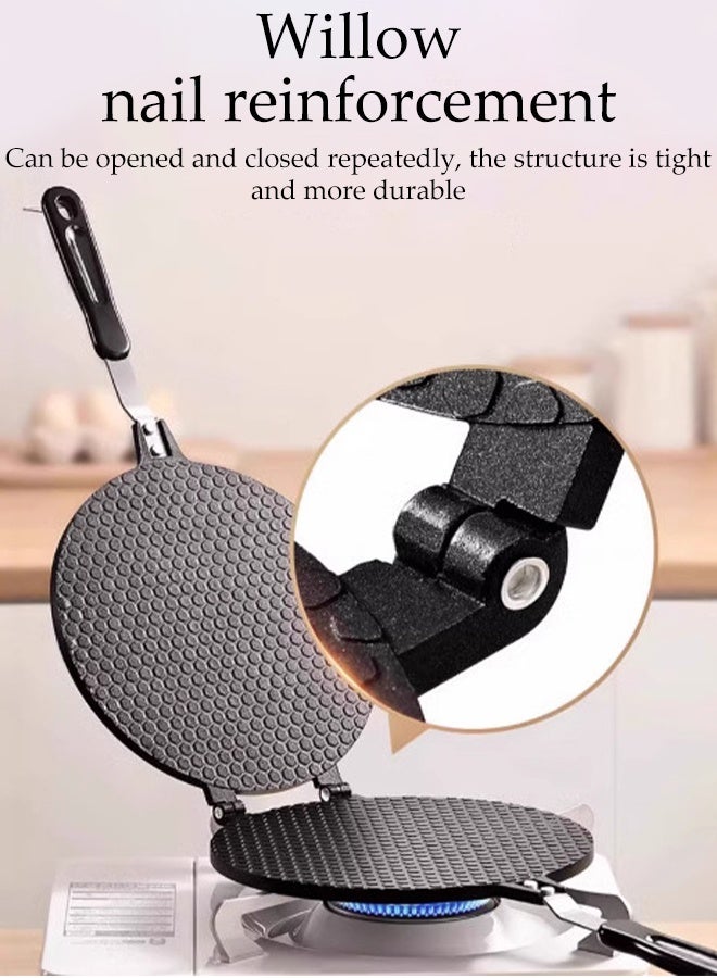 DUNISO Egg Roll Maker with Handle，Household Nonstick Waffle Cone Making Mold , Multifunctional Egg Roll Baking Tool,Double Sided Breakfast Machine for Kitchen - Image 4