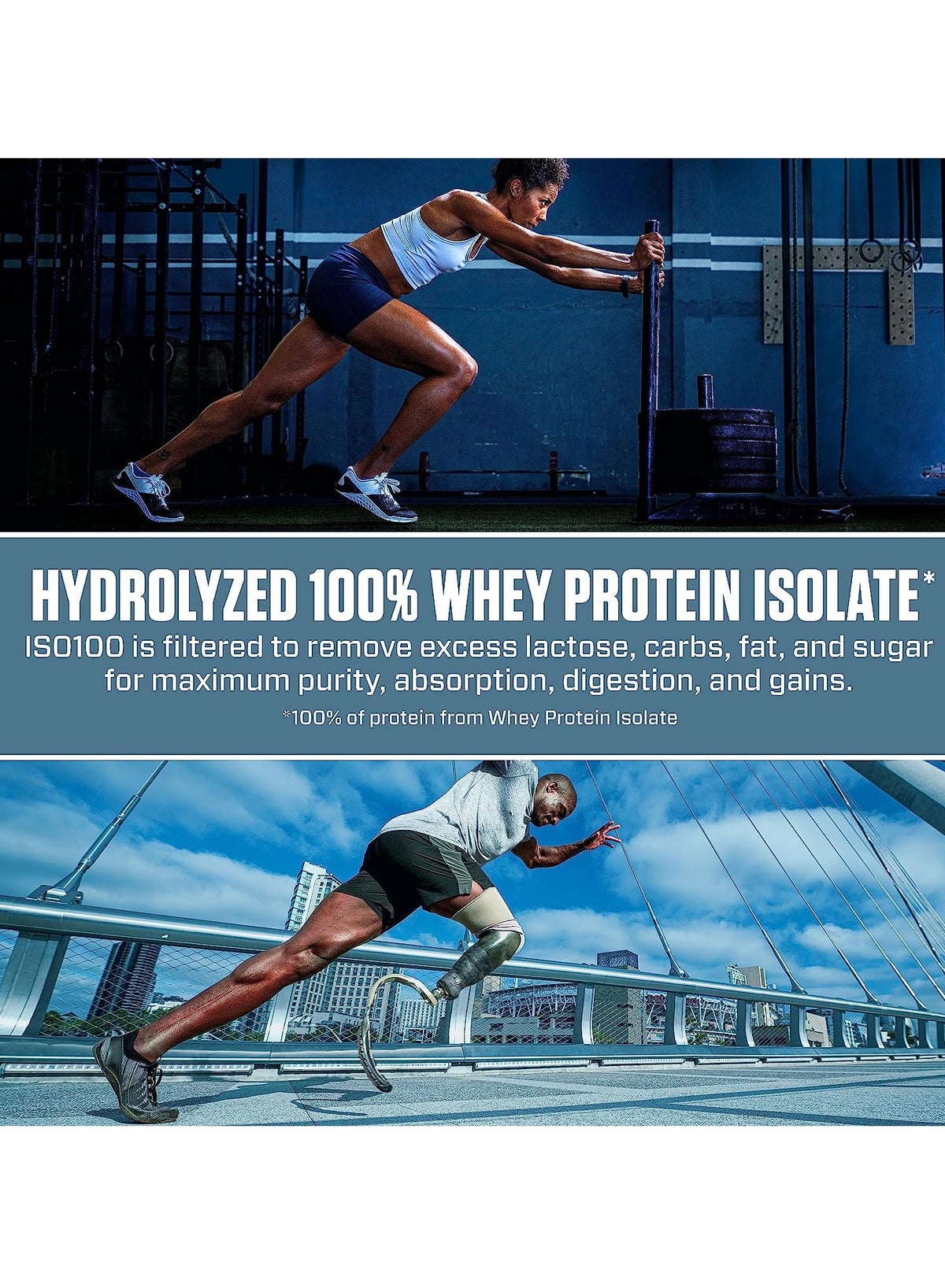 Iso 100 Hydrolyzed 100% Whey Protein Isolate Gourmet Chocolate 1.43Lb, 650G