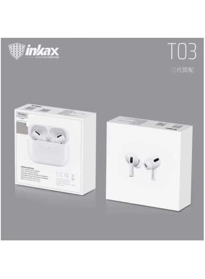 Inkax Renewed - Earbuds T03,Pure Sound, Stereo & Excellent Mic Sound, Compatible with All Mobile, white - Image 5