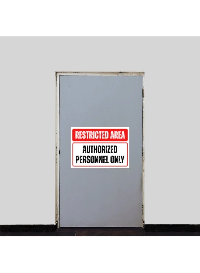 Restricted Area Authorized Personnel Only Sticker A4 Size with Matt Lamination - Image 2