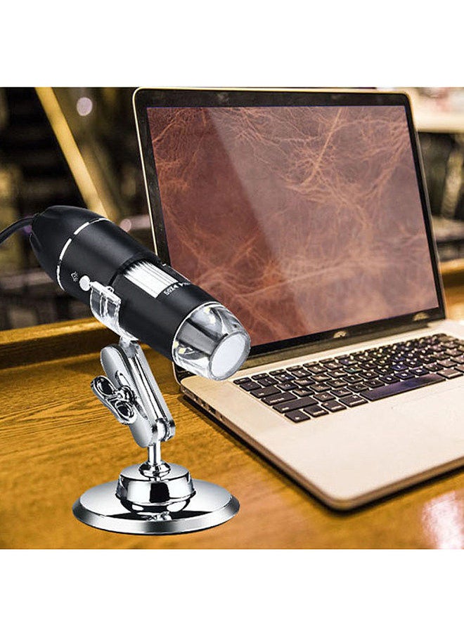USB Digital Microscope 1000X Magnification Camera 8 LEDs with Stand Compatible with Android Windows/ XP Win 7 8 10 Vista Linux Mac Portable Handheld Inspection  Magnifier
