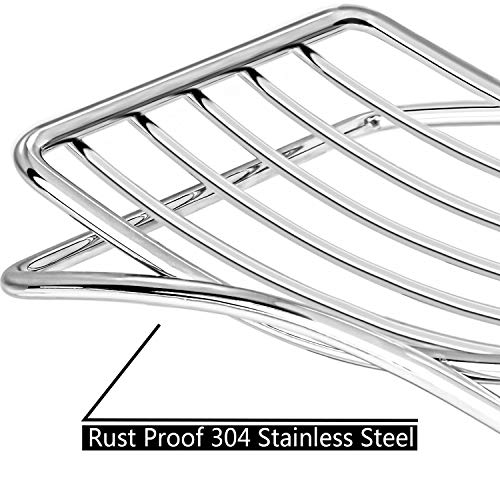 GUUKAR Soap Dish Stainless Steel Bar Soap Holder for Shower Bathroom, Self-draining Soap Dishes Sponge Holder for Kitchen Sink, Easy Cleaning Quick Dry(Soap Saver Not Included) - Image 2
