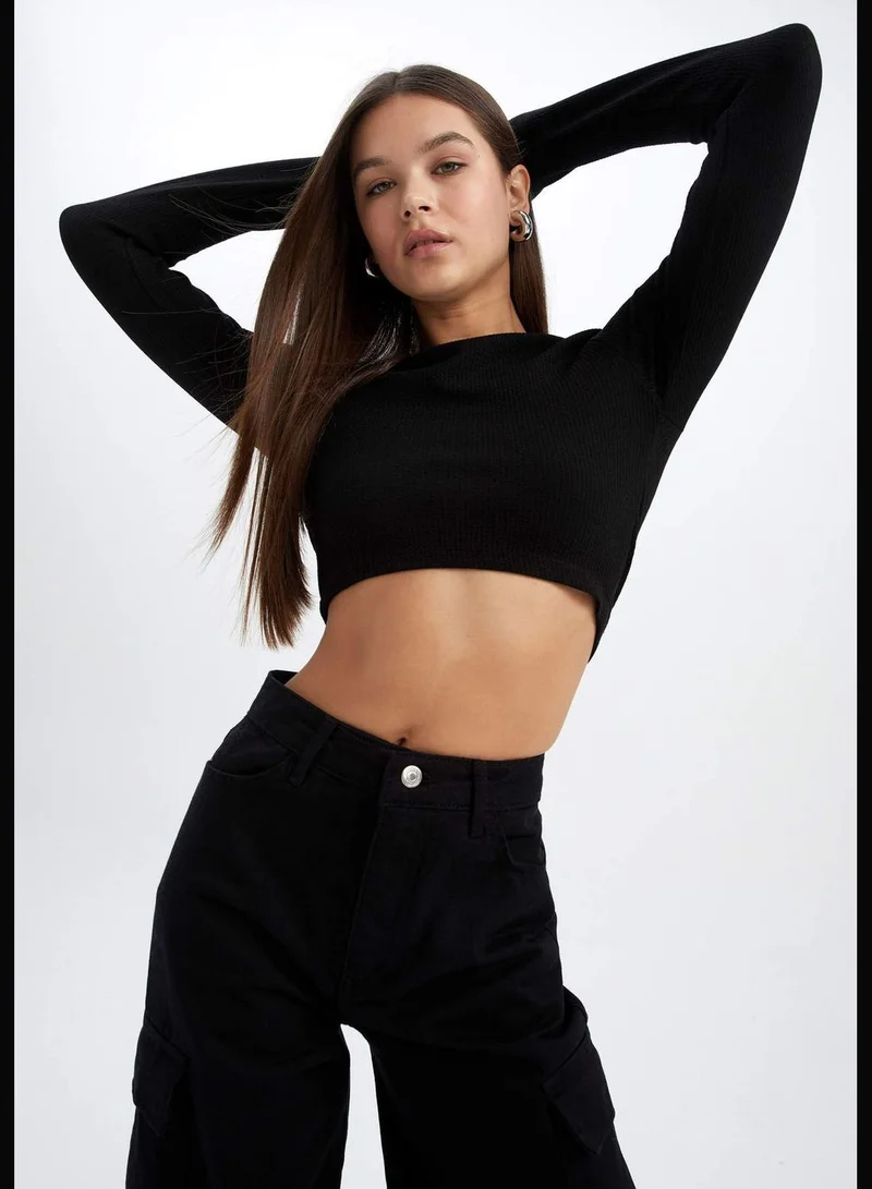 DeFacto Woman Crew Neck Knitted Long Sleeve T-Shirt