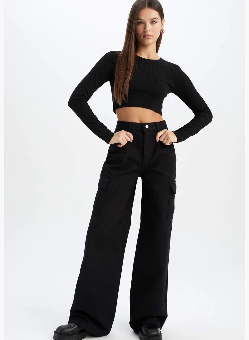 DeFacto Woman Crew Neck Knitted Long Sleeve T-Shirt