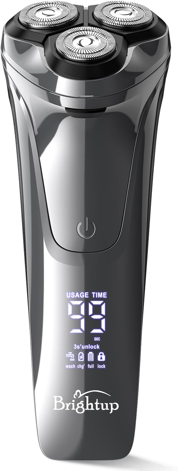 Brightup Electric Razor for Men Waterproof Electric ShaversCordless USBC Rechargeable Portable Face Shaver with Popup Trimmer  Travel Case Gift for Men