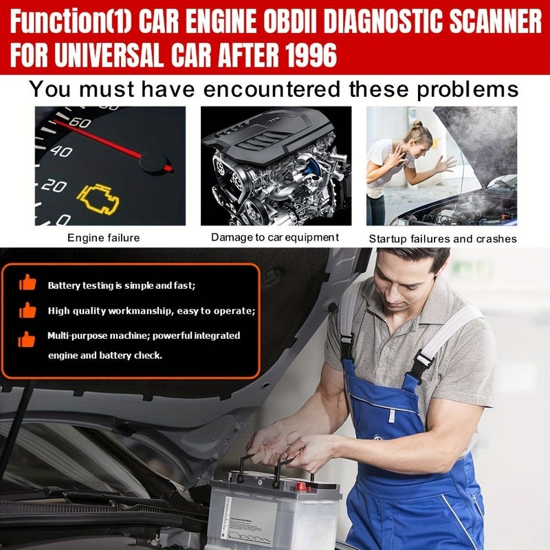 OBD II Car Fault Diagnostic Scanner Service Light Reset Tool With Online System Upgrade And Fault Data Printing Support 1pc - Image 5
