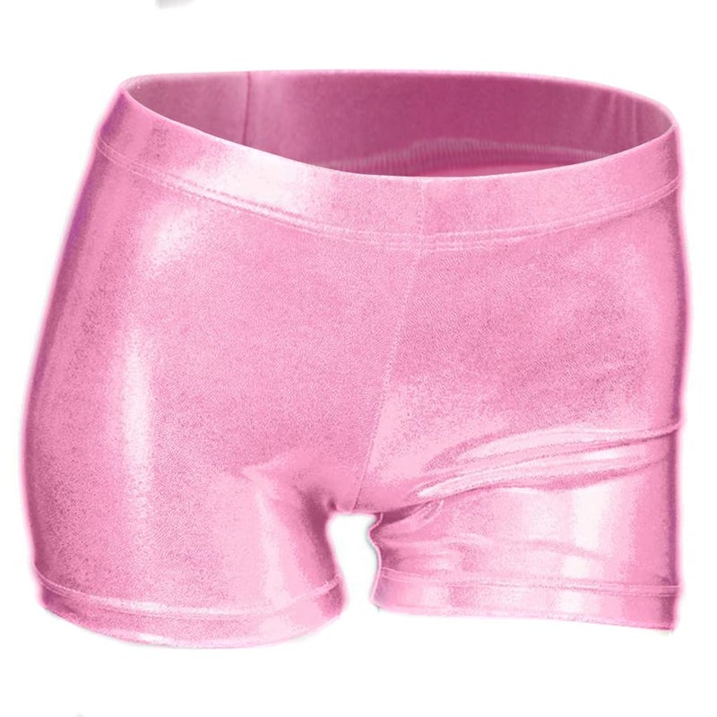 ZIZI Little Big Girls Sparkle Dance Tumbling Basketball Gymnastics Pink Short,120CM(6X-7Years) - Image 1