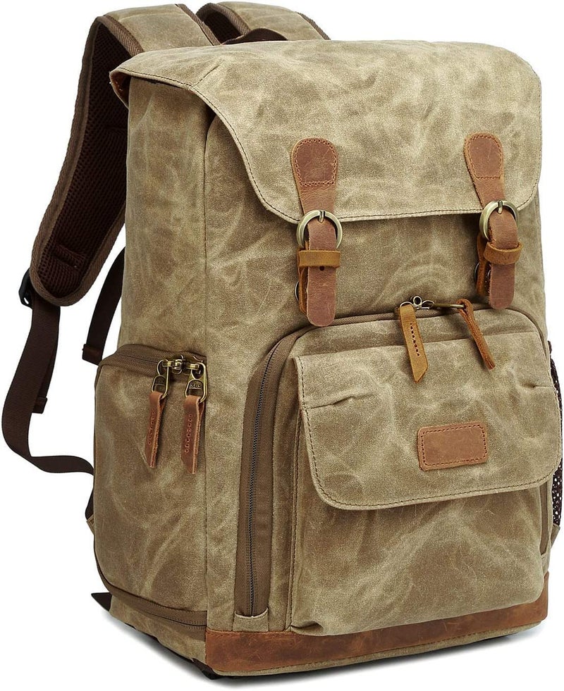UBAYMAX Camera Backpack, DSLR SLR Waterproof Canvas Camera Bags Rucksack 15.6 inch Laptop Bag Travel Bag for Canon Nikon Sony Camera and Lens Tripod Accessories - Image 1