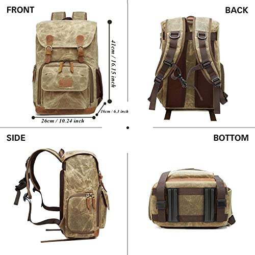 UBAYMAX Camera Backpack, DSLR SLR Waterproof Canvas Camera Bags Rucksack 15.6 inch Laptop Bag Travel Bag for Canon Nikon Sony Camera and Lens Tripod Accessories - Image 2