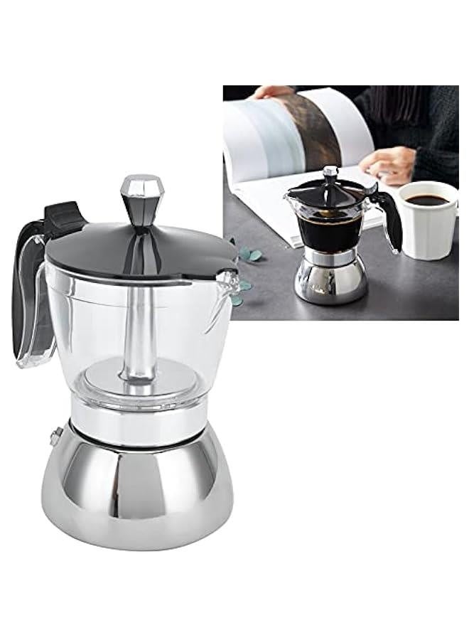 Stovetop coffee Maker coffee Pot, Percolator Coffee Pot (4 Cup) for Gas or Electric Ceramic Stovetop Camping Manual Cuban Coffee Percolator, Camping Coffee Pot for Cappuccino or Latte  - Image 4