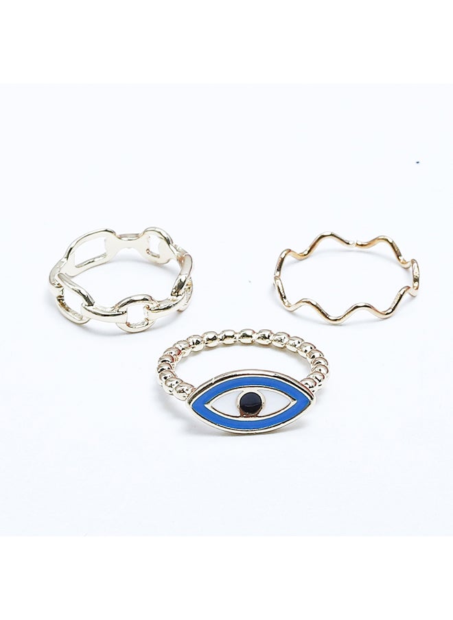FLUFFY Open Eye Earing-Gold  - Image 2