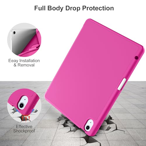 Akkerds Compatible with iPad Air 11 Inch Case 7th/6th Generation (M3/M2) 2025/2024, for iPad Air 5th/4th Generation Case 10.9 Inch 2022/2020 with Pencil Holder[Auto Sleep/Wake], Rose - Image 4