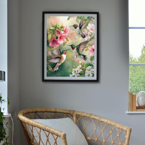 MBNTJHT DIY Hummingbird Paint by Numbers Kit for Adults Beginners,Unframed Bird and Flowers Paint by Number Kits on Canvas,Digital Watercolor Art Painting Kits Crafts for Home Wall Decor 16X20 Inch. - Image 4