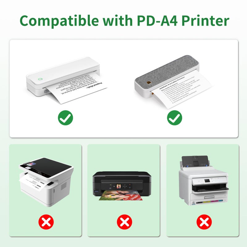 Gloryang Thermal Printer Paper 8.5 x 11 Inch US Letter Size, Quick-Dry Fan-Folded Thermal Paper, Advanced Thermal Printing, Compatible with Gloryang&JADENS PD-A4 Portable Printer, 200 Sheets - Image 2