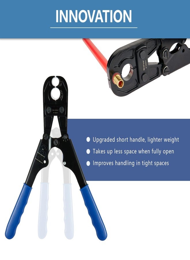 GUOFIS PEX Crimping Tool,1/2Inch,3/4Inch Combo Crimp Copper Rings Tool, Conforms to ASTM F1807 Standards,with Go-No-Go Gauge &Cutter - Image 3