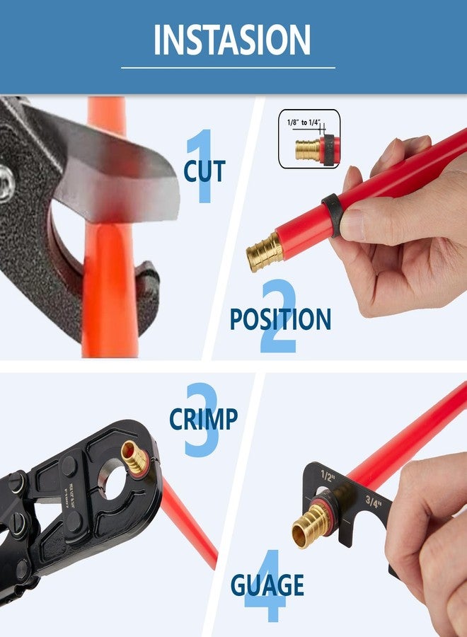 GUOFIS PEX Crimping Tool,1/2Inch,3/4Inch Combo Crimp Copper Rings Tool, Conforms to ASTM F1807 Standards,with Go-No-Go Gauge &Cutter - Image 5
