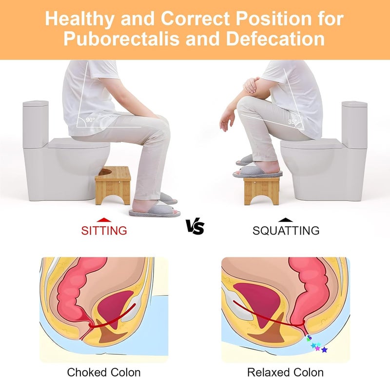 Uaniar 2 Pack Wood Toilet Stool Squat Adult, Bamboo Poop Stool for Bathroom, 7 Inch Potty Squatting Stool for Adults, Wooden Toilet Squat Step Stool for Pooping, Bathroom Pooping Stools for Kids - Image 2
