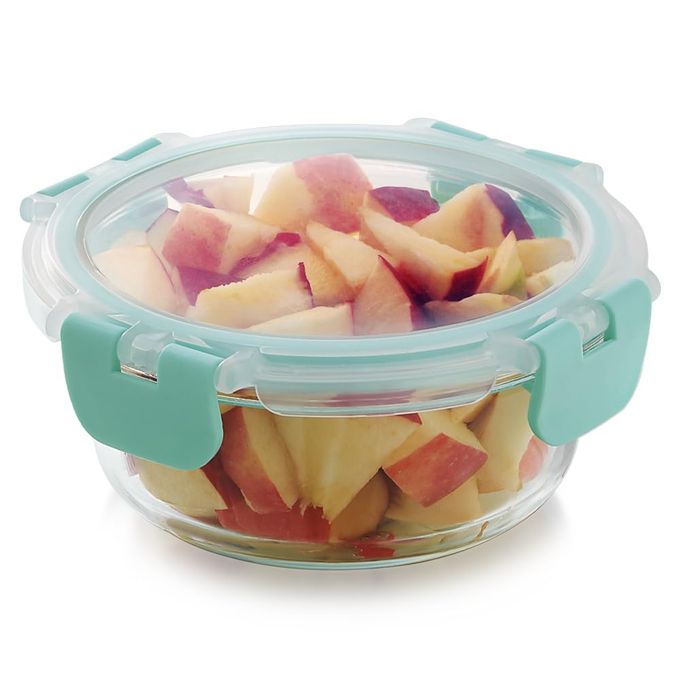 G-LOCK GLASS FOOD ROUND CONTAINER WITH BREAK-FREE DETACHABLE LOCK  400ML BOROSILICATE GLASS, OVEN & MICROWAVE SAFE LUNCH BOX, KITCHEN ESSENTIALS, LUNCH BOXES FOR OFFICE MEN