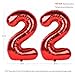 CHANGZHONG 40 Inch Red Number 22 Balloon Giant Helium Polyester Film 22th Birthday Girl Boy Self Inflating Digit TwentyTwo For Anniversary Celebration Baby Shower New Year Engagement Party Decoration - Image 4