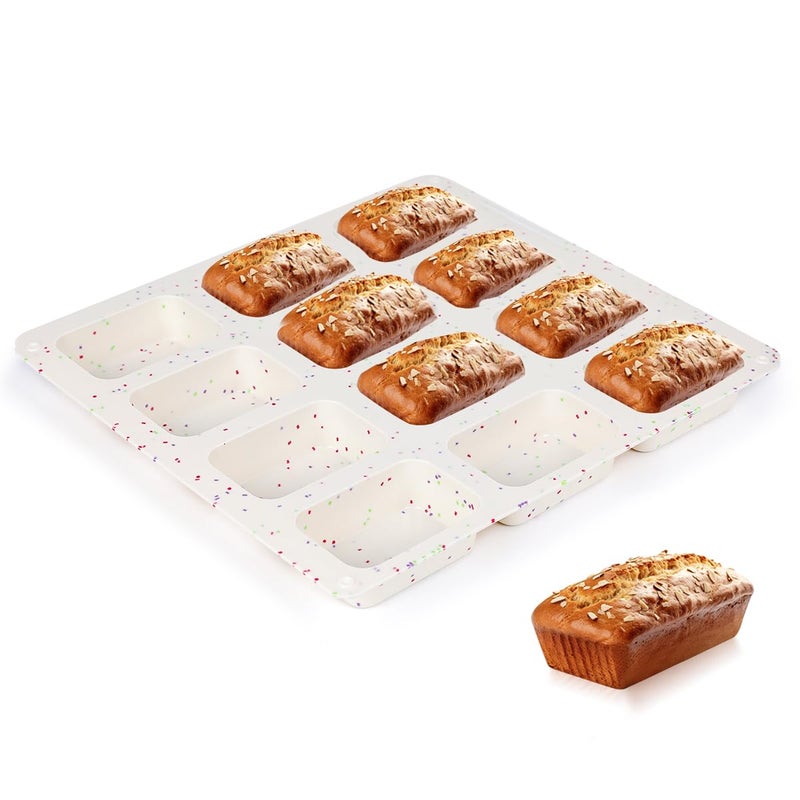 CAKETIME Mini Loaf Pan, Silicone Mini Bread Loaf Pans 12 Cups for Baking Mini Bread, Brownie, Cornbread, Cheesecake, Soap Nonstick - Image 1