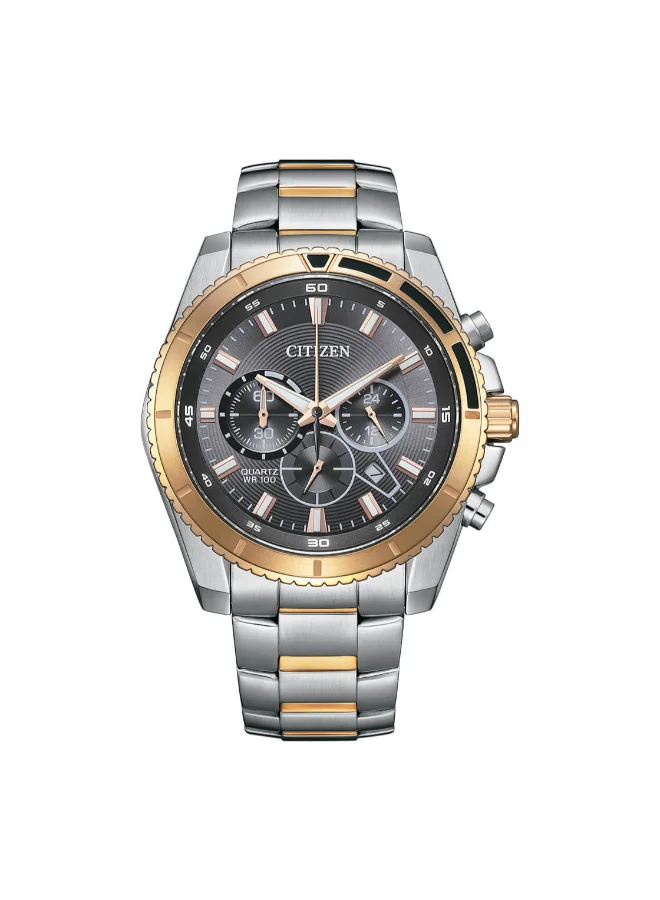 CITIZEN Men's Stainless Steel with Two-Tone Rose Gold Plating Strap Quartz Men Watch AN8204-59H - 46.4 mm