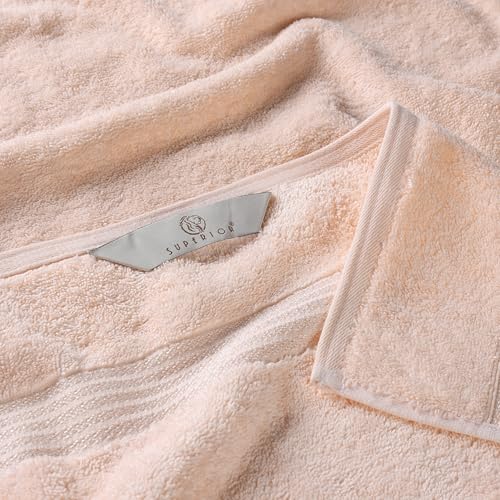 Superior Egyptian Cotton 10-Piece Face Towel Set , Small Towels For Facial, Spa, Quick Dry, Absorbent Towels, Bathroom Accessories, Guest Bath, Home Essentials, Washcloth, Airbnb, Peach - Image 5