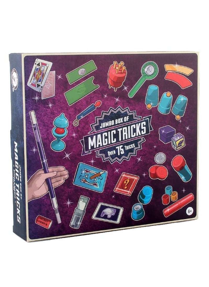 75Pcs Professional Magic Trick Kit for Kids and Adults Magician Pretend Play Set with Wand More Tricks Easy to Learn Instruction Manual Best Gift Beginners