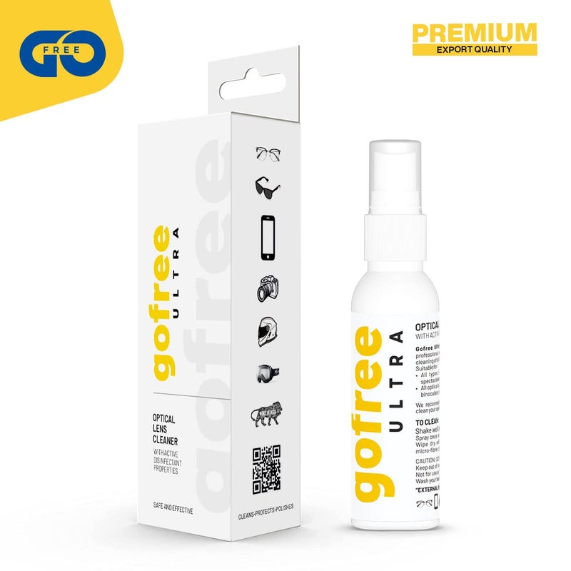 GOFREE Ultra Premium Export Quality Lens Cleaner Kit With Cleaning Cloth For Spectacles, Glasses, Camera Lens With Active Disinfectant Properties Solution - 100ML (Pack Of 2) - Image 3