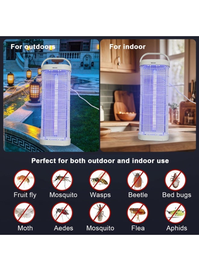 طارد الحشرات الكهربائي الكبير مع ضوء UV | مصباح قاتل البعوض للاستخدام الداخلي والخارجي | فخ حشرات آمن وصامت للمنزل والحديقة وغرفة النوم - Image 2