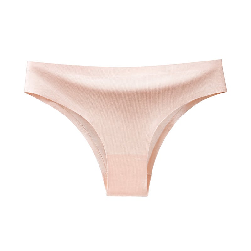 Plus Size Seamless One-Piece Sports Underwear Low Waist Cotton Crotch Breathable Luxury Ice Silk Ladies Briefs - Image 1