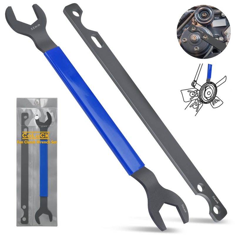 32mm  36mm Fan Clutch Wrench SetWater Pump Pulley Holder Removal Tool For BMW Ford GM DodgeChevroletJeep Fan Clutch Removal KitWater Pump Holder Fan Clutch Nut Wrench and Removal Kit
