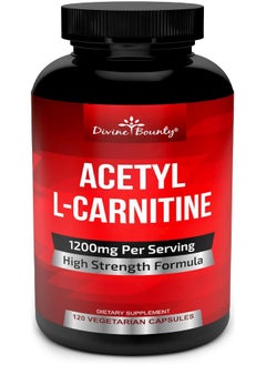 Divine Bounty Acetyl L-Carnitine Capsules 1200Mg Per Serving - L Carnitine Supplement 120 Vegetarian Capsules  - Image 1