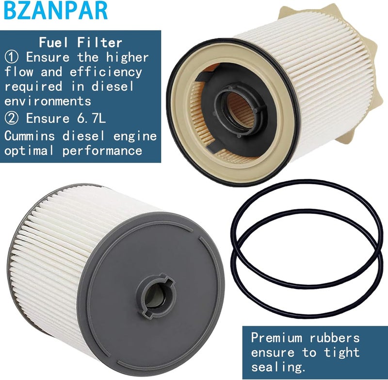 BZANPAR Fuel Filters for Ram 2500 3500 4500 5500 6.7 Cummins Diesel, Fuel Filter for 2019 2020 2021 2022 2023 2024 Dodge Ram 6.7 Diesel, Fuel Filter Water Separator Set Replace 68157291AA 68436631AA - Image 5