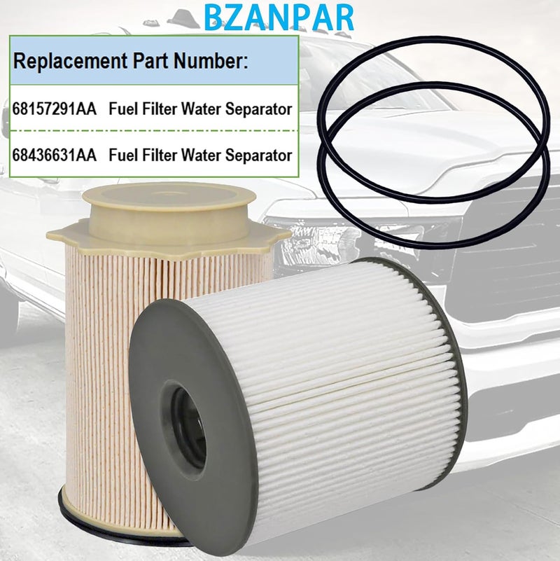 BZANPAR Fuel Filters for Ram 2500 3500 4500 5500 6.7 Cummins Diesel, Fuel Filter for 2019 2020 2021 2022 2023 2024 Dodge Ram 6.7 Diesel, Fuel Filter Water Separator Set Replace 68157291AA 68436631AA - Image 4