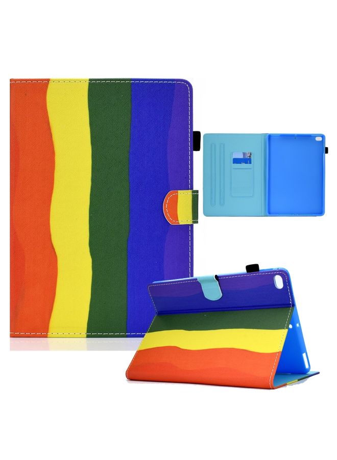 HuHa Case Cover Colored Drawing Horizontal Flip Leather Case with Holder & Card Slots & Sleep / Wake-up Function For iPad Air / Air 2 / iPad 9.7 2017 / 2018 Rainbow 