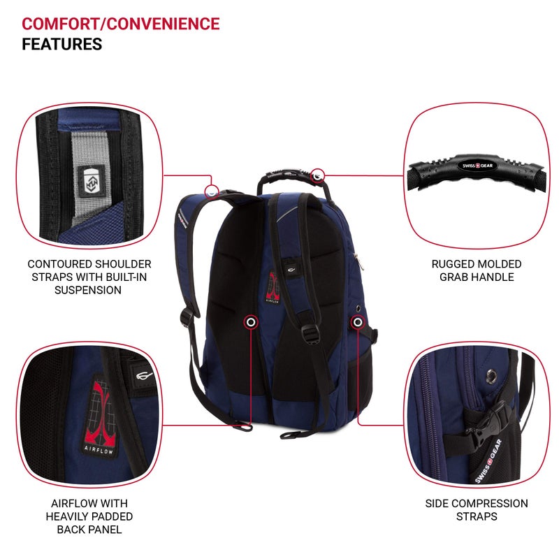 SwissGear 5977 ScanSmart Laptop Backpack, Navy, 17-Inch - Image 2