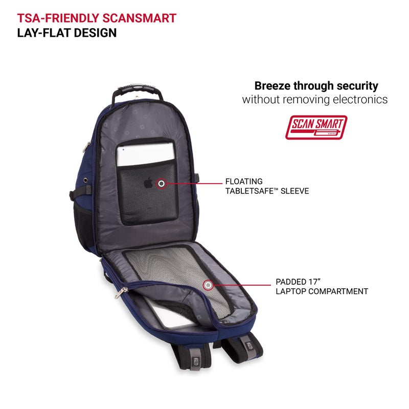SwissGear 5977 ScanSmart Laptop Backpack, Navy, 17-Inch - Image 5