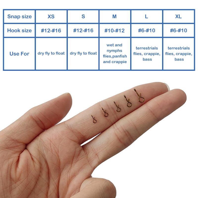 EUPHENG 100/150/250PCS Fly Fishing Snaps, 5 Sizes Quick-Change Stainless Steel No Knot Snaps, Fast Lure Connector for Flies, Jigs, Lures - Image 3