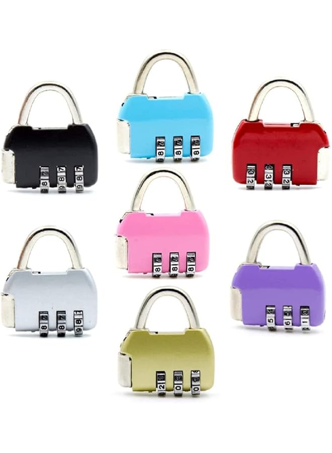 PROMASS PROMASS 3-Digit Travel Combination Lock of Zinc Alloy, the Small Safe Combination Padlock for Suitcases Luggage Briefcases Computer Bags Schoolbags Backpacks Locker Drawers Toolkit Cabinets 7 pcs  - Image 1