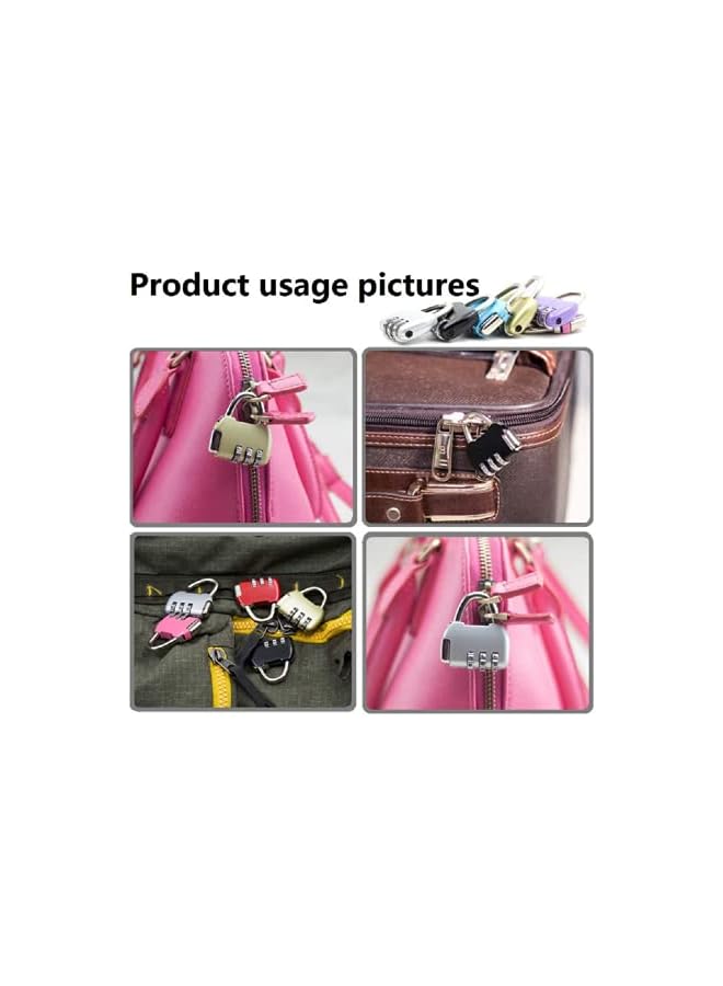 PROMASS PROMASS 3-Digit Travel Combination Lock of Zinc Alloy, the Small Safe Combination Padlock for Suitcases Luggage Briefcases Computer Bags Schoolbags Backpacks Locker Drawers Toolkit Cabinets 7 pcs  - Image 4
