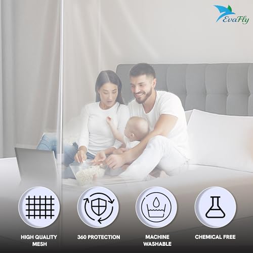 Evafly Mosquito Net for Double Bed | Foldable Machardani (Without Frame) | Polyester Strong & Breathable Mesh 6 x 6 ft | Easy Setup, Lightweight, Portable & Ideal for Daily Usage - Full Pink - Image 4