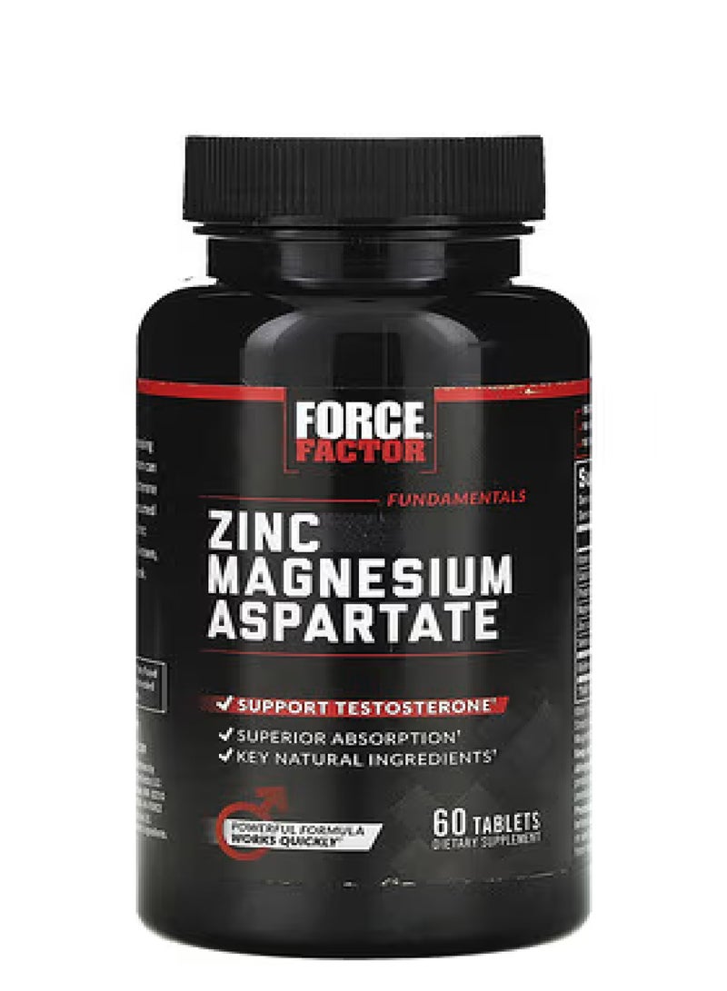 Force Factor Fundamentals, Zinc Magnesium Aspartate, 60 Tablets